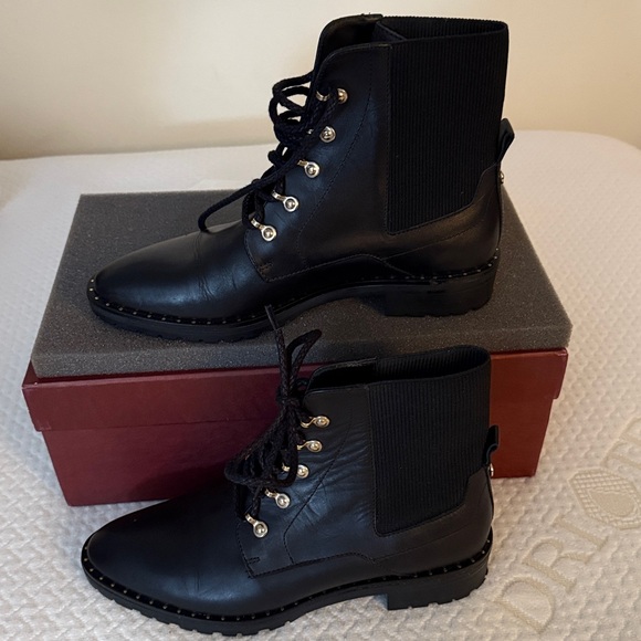 Massimo Dutti Black Lug sole s. 39 stud low boot - Picture 8 of 13